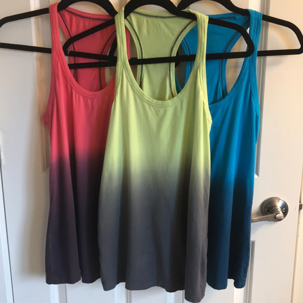 Three Lululemon Ombré Racerback Tanks